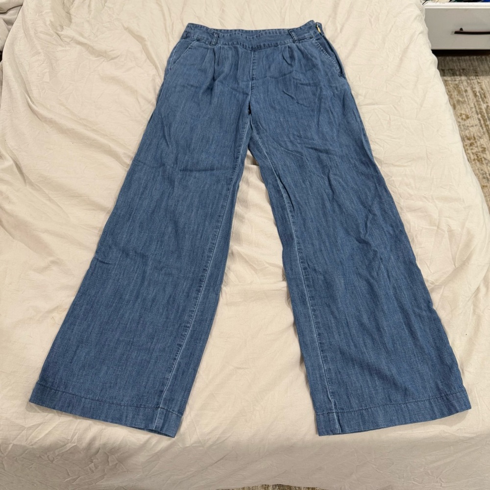 Draper James Wide Leg Chambray Pants‎